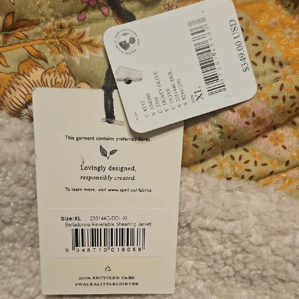 NWT Spell & the Gypsy x Free People Belladonna Reversable Sherpa Jacket Size XL - Picture 8 of 8